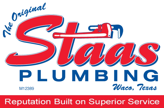 The Original Staas Plumbing logo with a pipe wrench