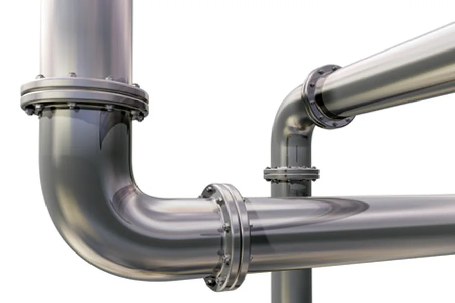 Steel water pipes with flanged joints